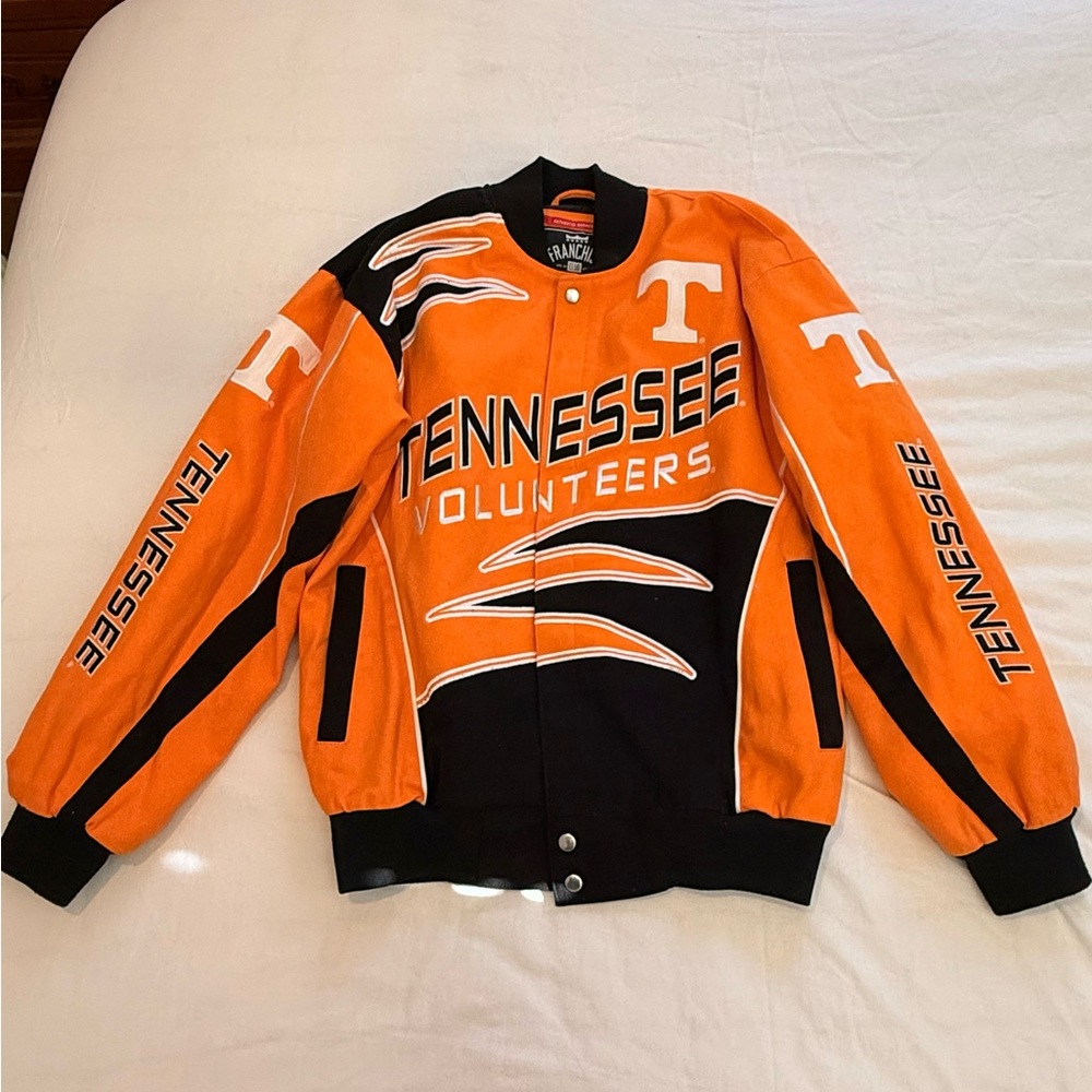 Rare Tennessee Orange Volunteers Twill Bomber Varsity Game Day Letterman Jacket